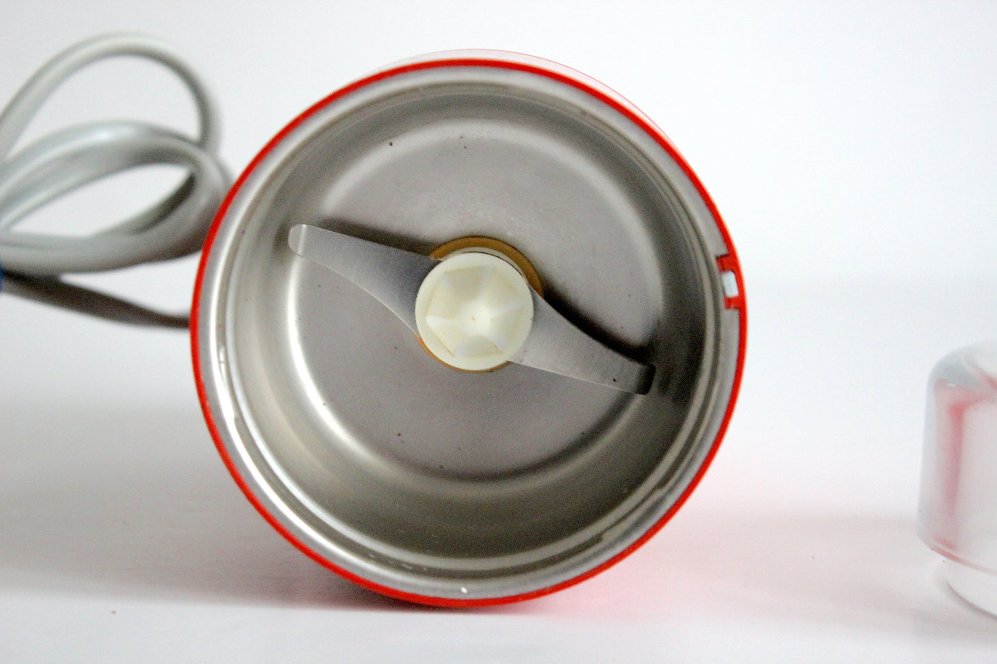 Braun Red Coffee Grinder KSM1 R with original packaging. Reinhold Weiss. West Germany 1966