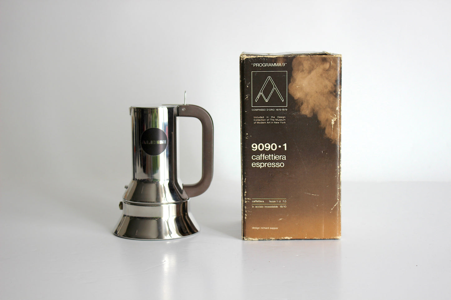 Alessi 9090 Espresso Maker. First Edition 1979. Richard Sapper (1 cup)