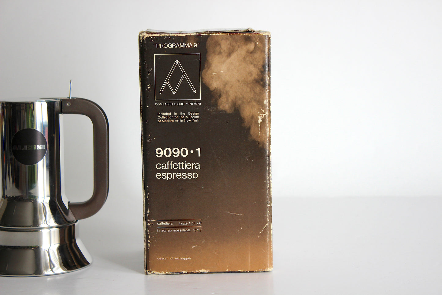 Alessi 9090 Espresso Maker. First Edition 1979. Richard Sapper (1 cup)