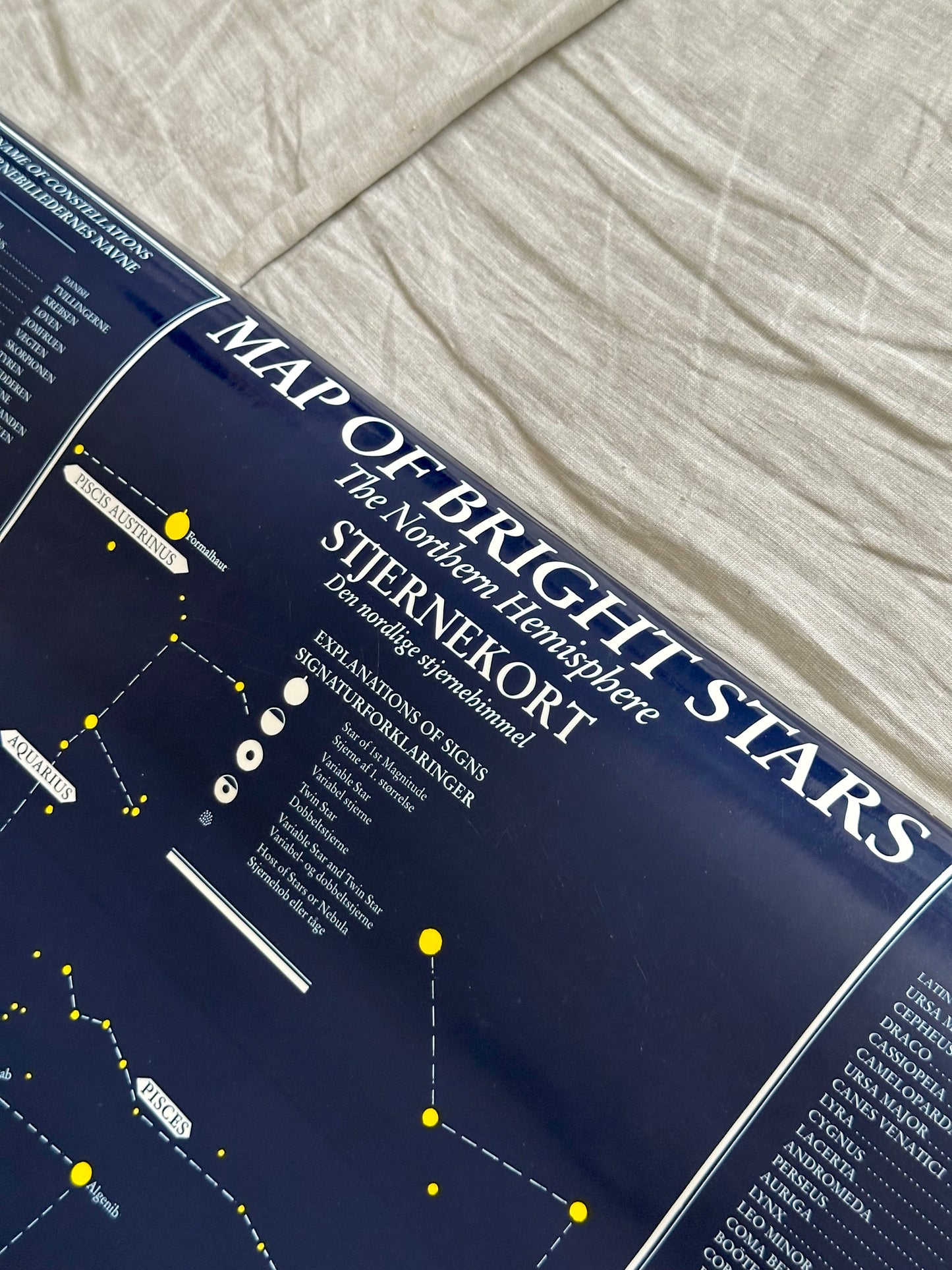 Educational poster printed in Denmark – birds, stars or sea creatures (1970s-80s)