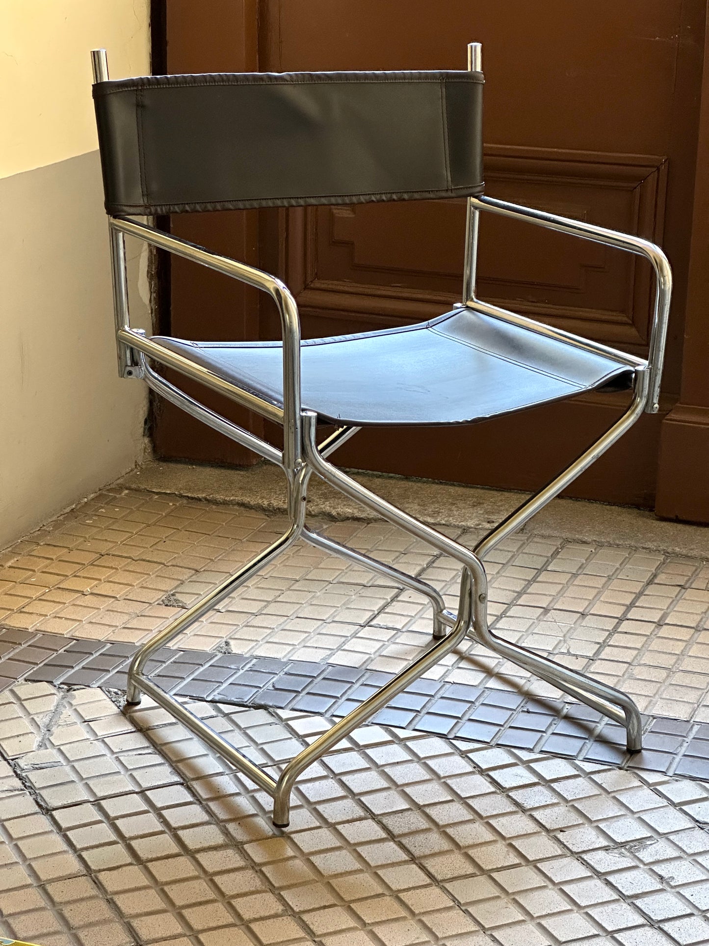 Vintage IKEA “Figaro” folding chair – 1970s Swedish icon in chrome and faux leather