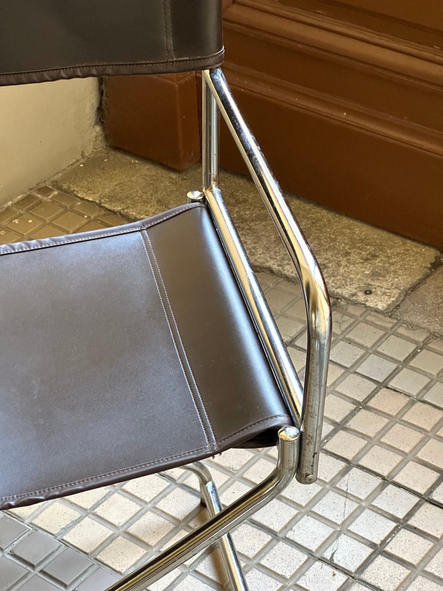 Vintage IKEA “Figaro” folding chair – 1970s Swedish icon in chrome and faux leather