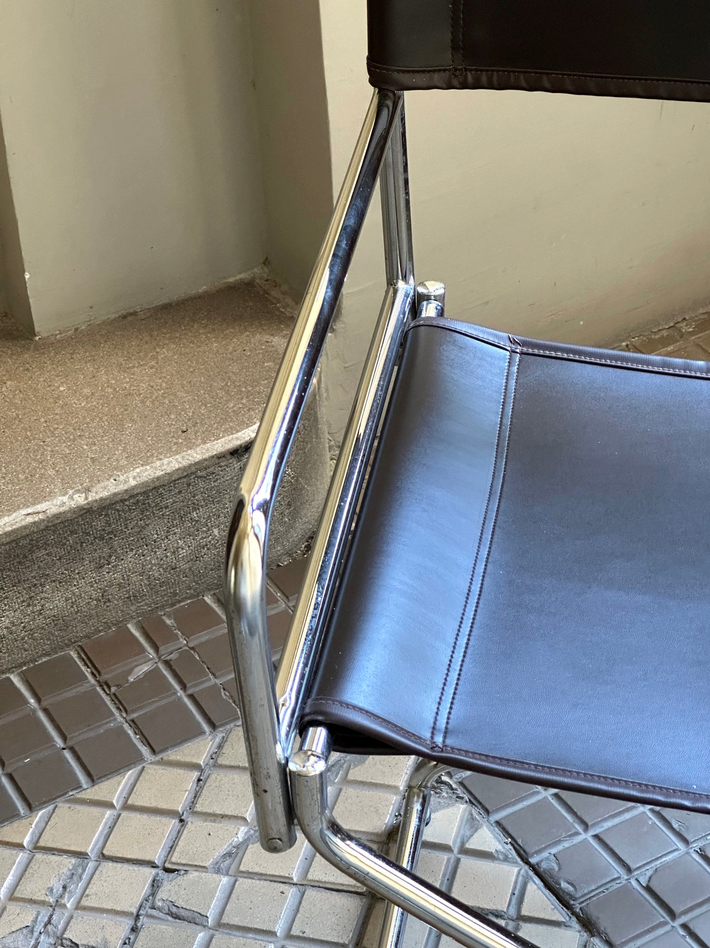 Vintage IKEA “Figaro” folding chair – 1970s Swedish icon in chrome and faux leather