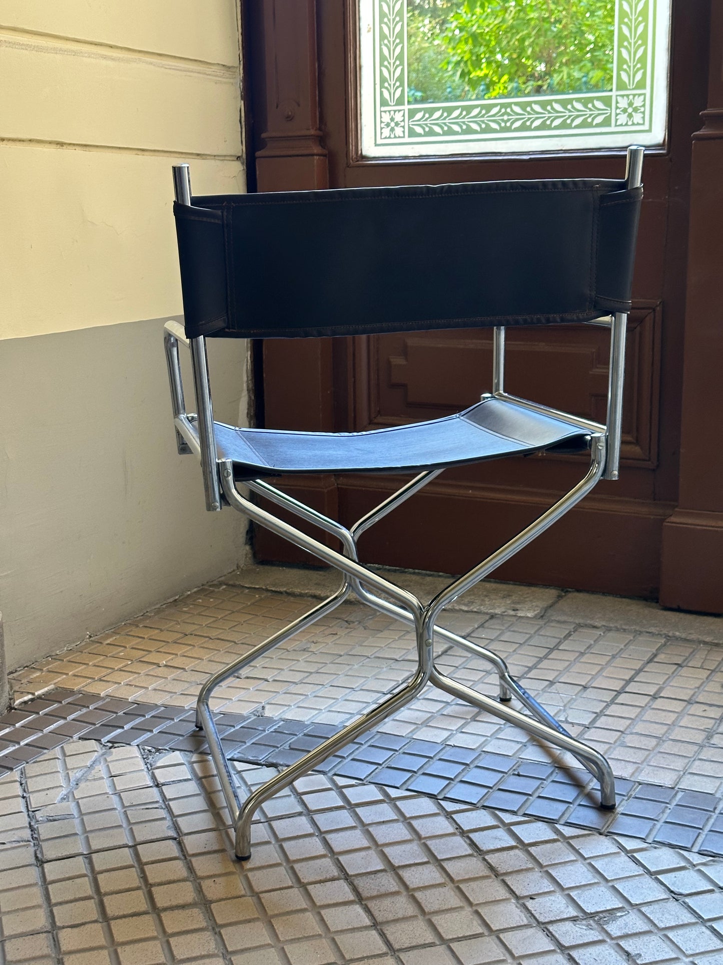 Vintage IKEA “Figaro” folding chair – 1970s Swedish icon in chrome and faux leather