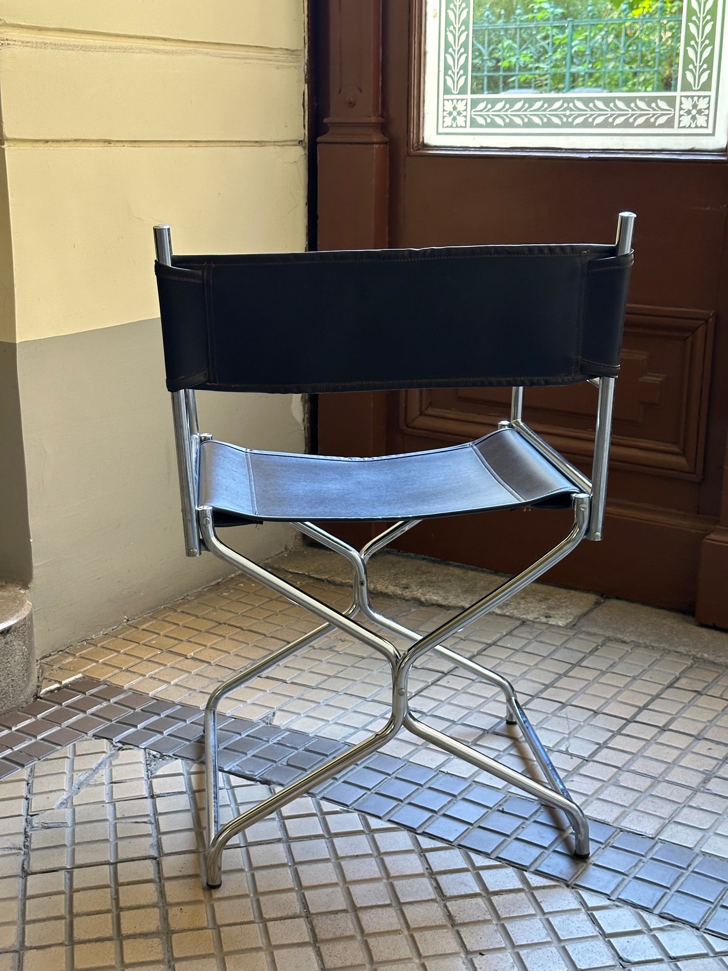 Vintage IKEA “Figaro” folding chair – 1970s Swedish icon in chrome and faux leather