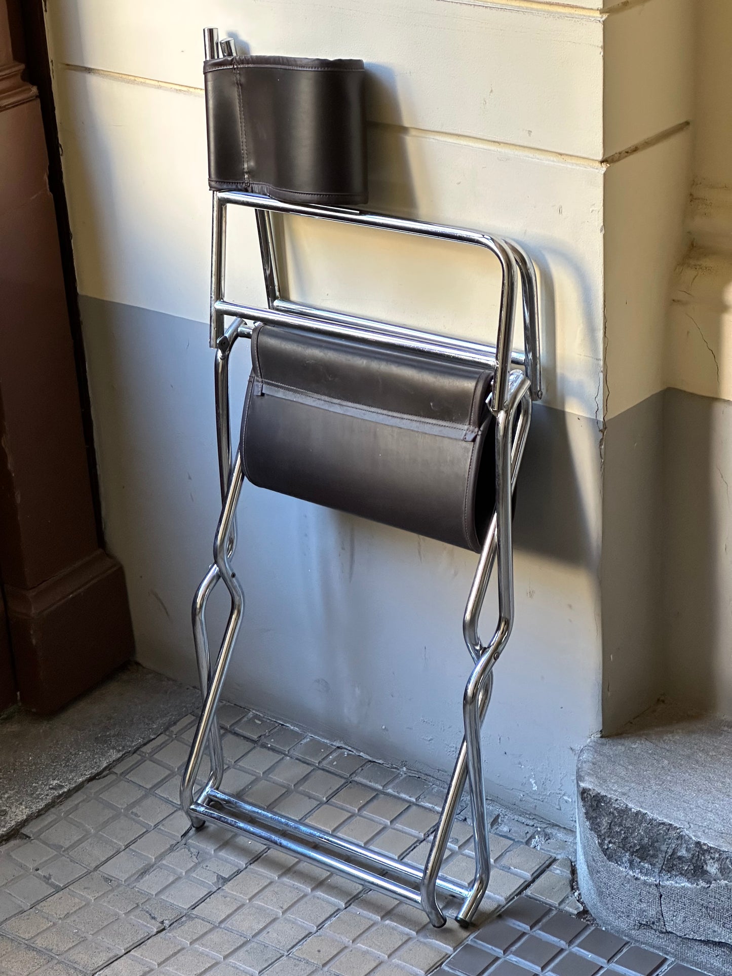 Vintage IKEA “Figaro” folding chair – 1970s Swedish icon in chrome and faux leather