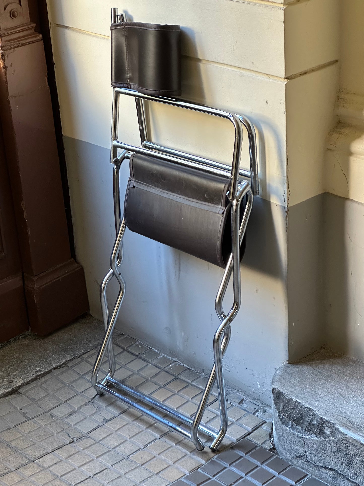 Vintage IKEA “Figaro” folding chair – 1970s Swedish icon in chrome and faux leather