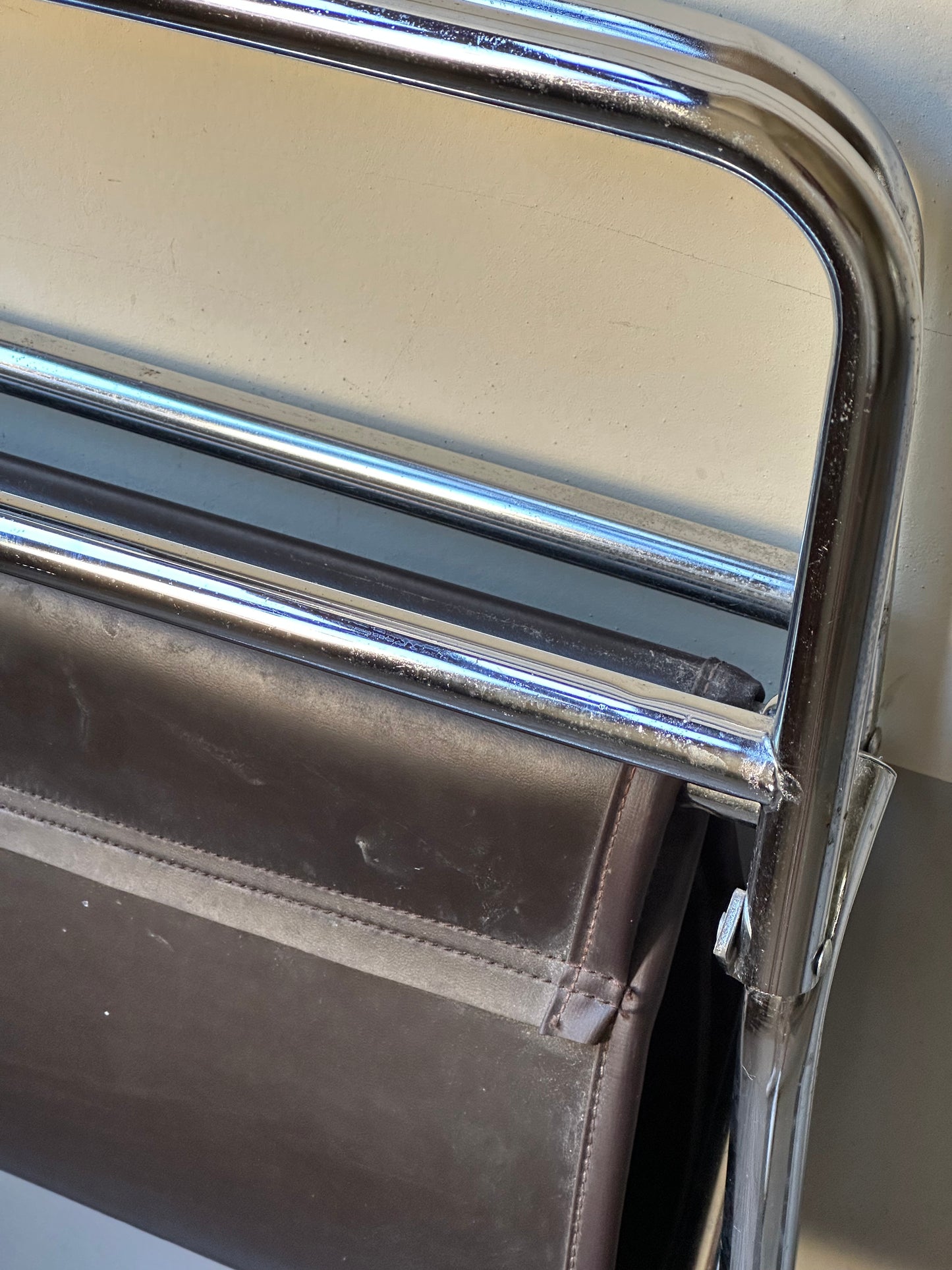 Vintage IKEA “Figaro” folding chair – 1970s Swedish icon in chrome and faux leather