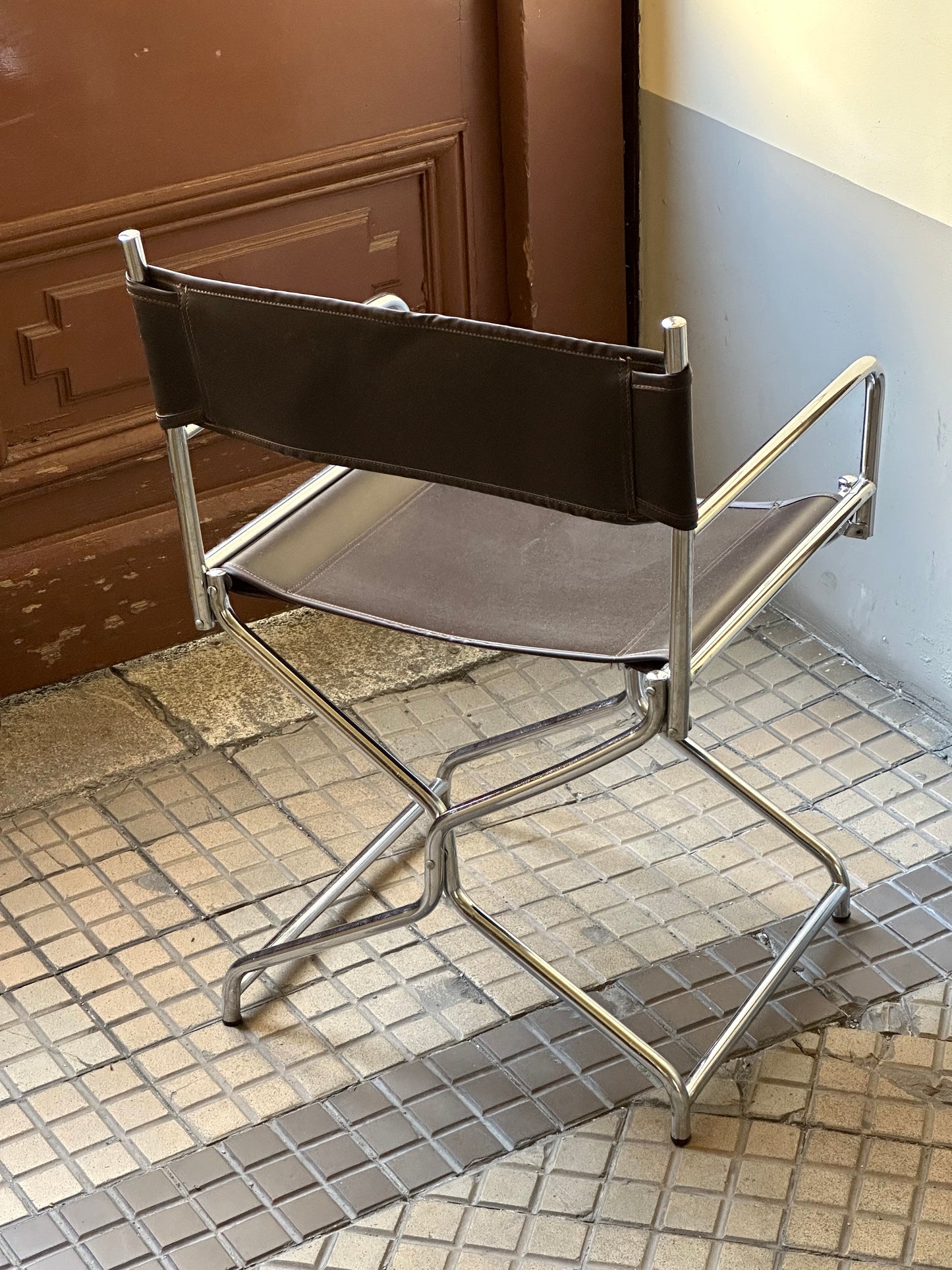 Vintage IKEA “Figaro” folding chair – 1970s Swedish icon in chrome and faux leather