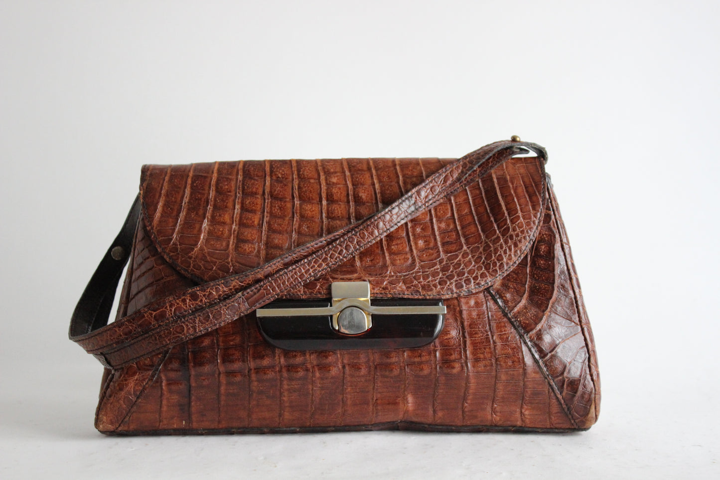 Vintage 1970s Leather Bag with Convertible Strap