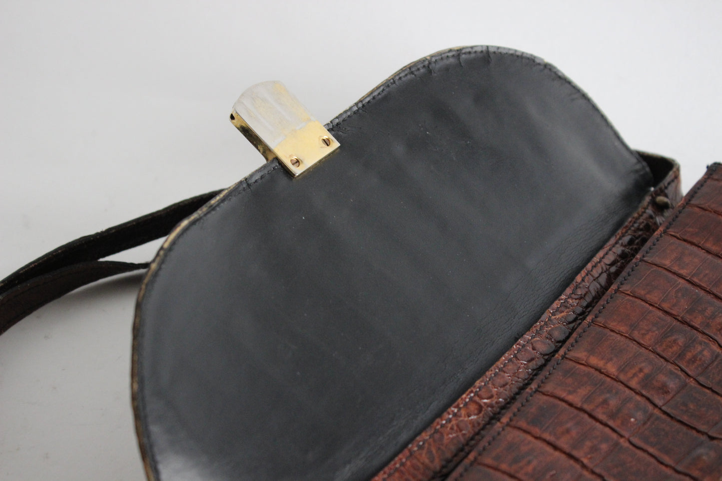 Vintage 1970s Leather Bag with Convertible Strap