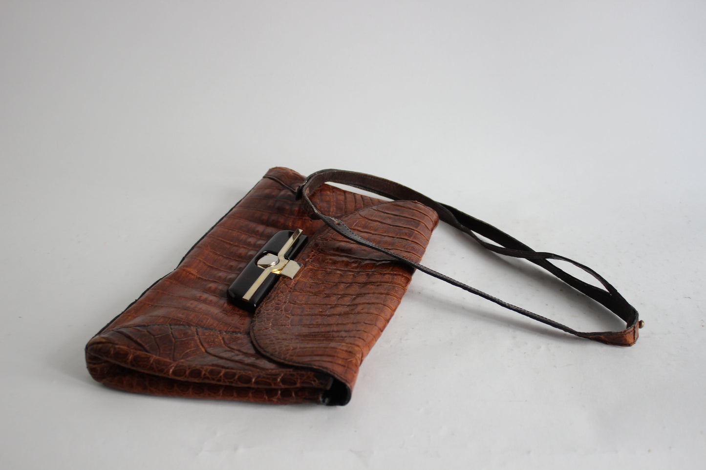 Vintage 1970s Leather Bag with Convertible Strap