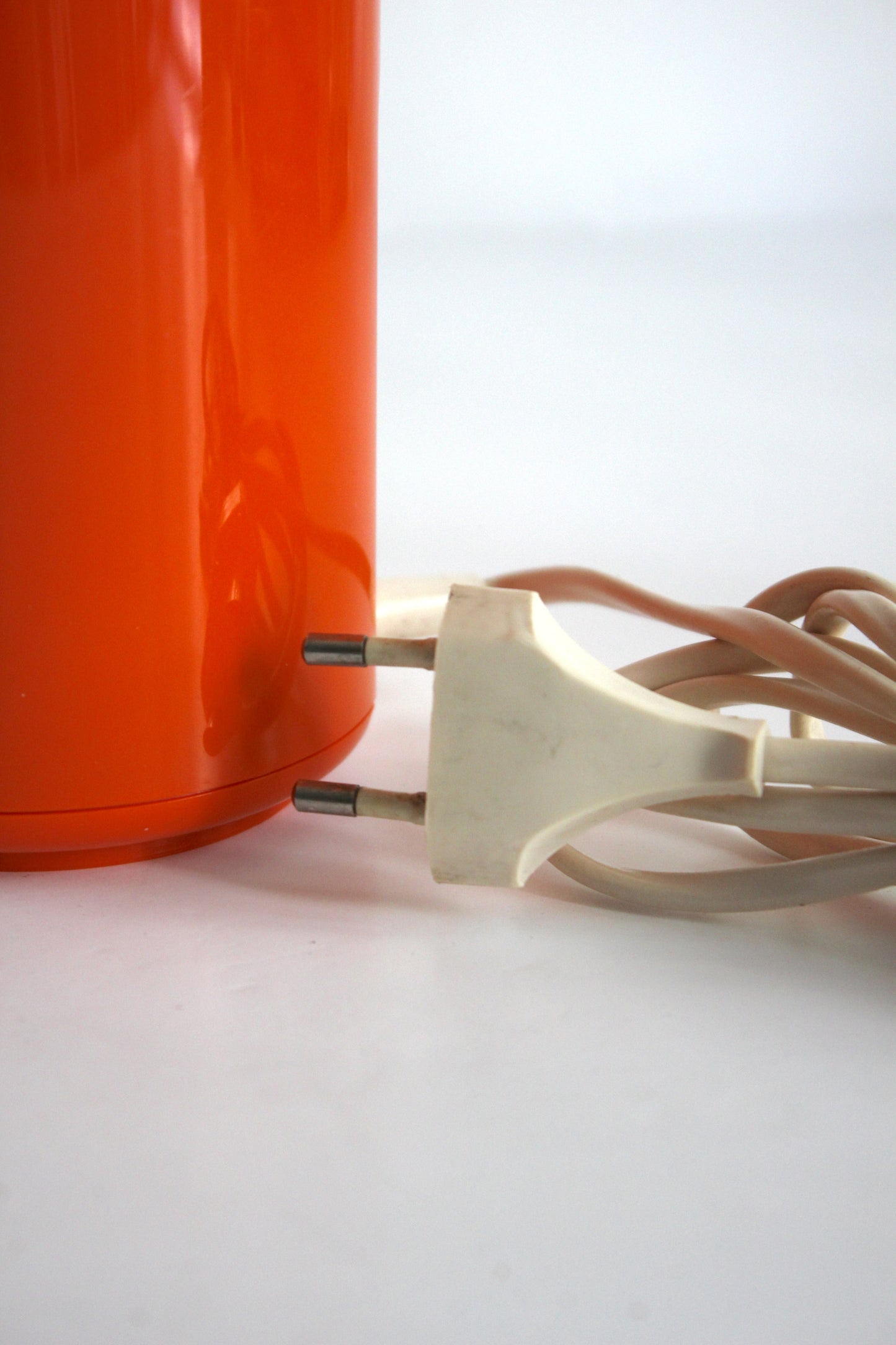 Vintage Rowenta electric coffee grinder · orange + smoked plastic · Germany, 1970s
