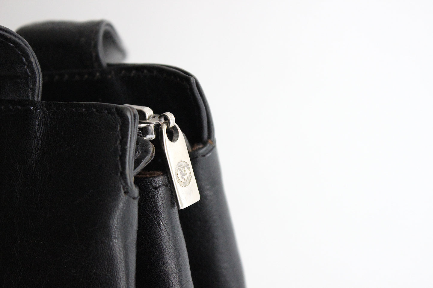 Vintage Black Leather Shopper Bag - Late 80s/Early 90s