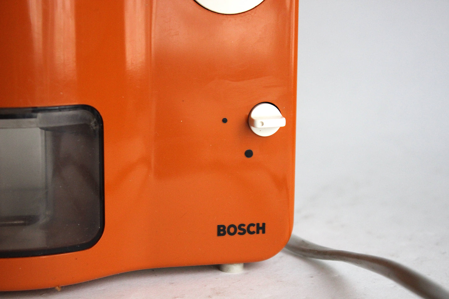 BOSCH K4 orange electric coffee grinder. Germany 1974. Space Age Era design