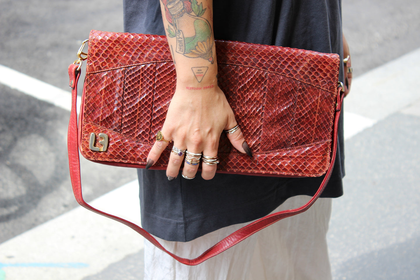 Vintage Dano Barolo Leather Shoulder Bag - 1980s