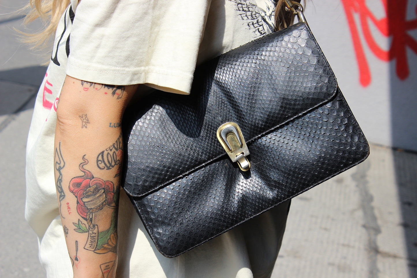 70s Snake-Skin Bag for All the Right Drama