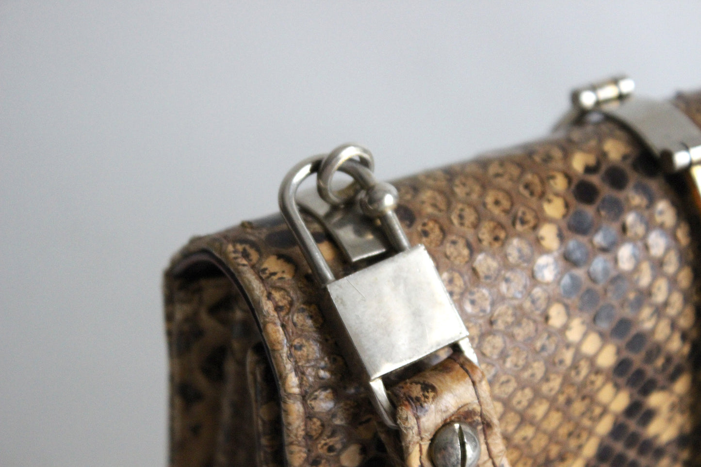 Exquisite Vintage Python-Skin Shoulder Bag