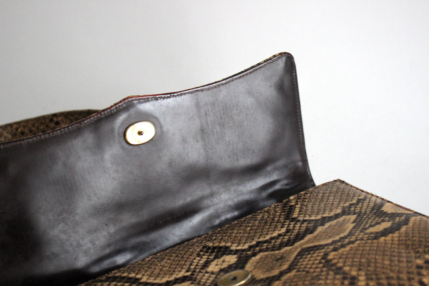 Exquisite Vintage Python-Skin Shoulder Bag