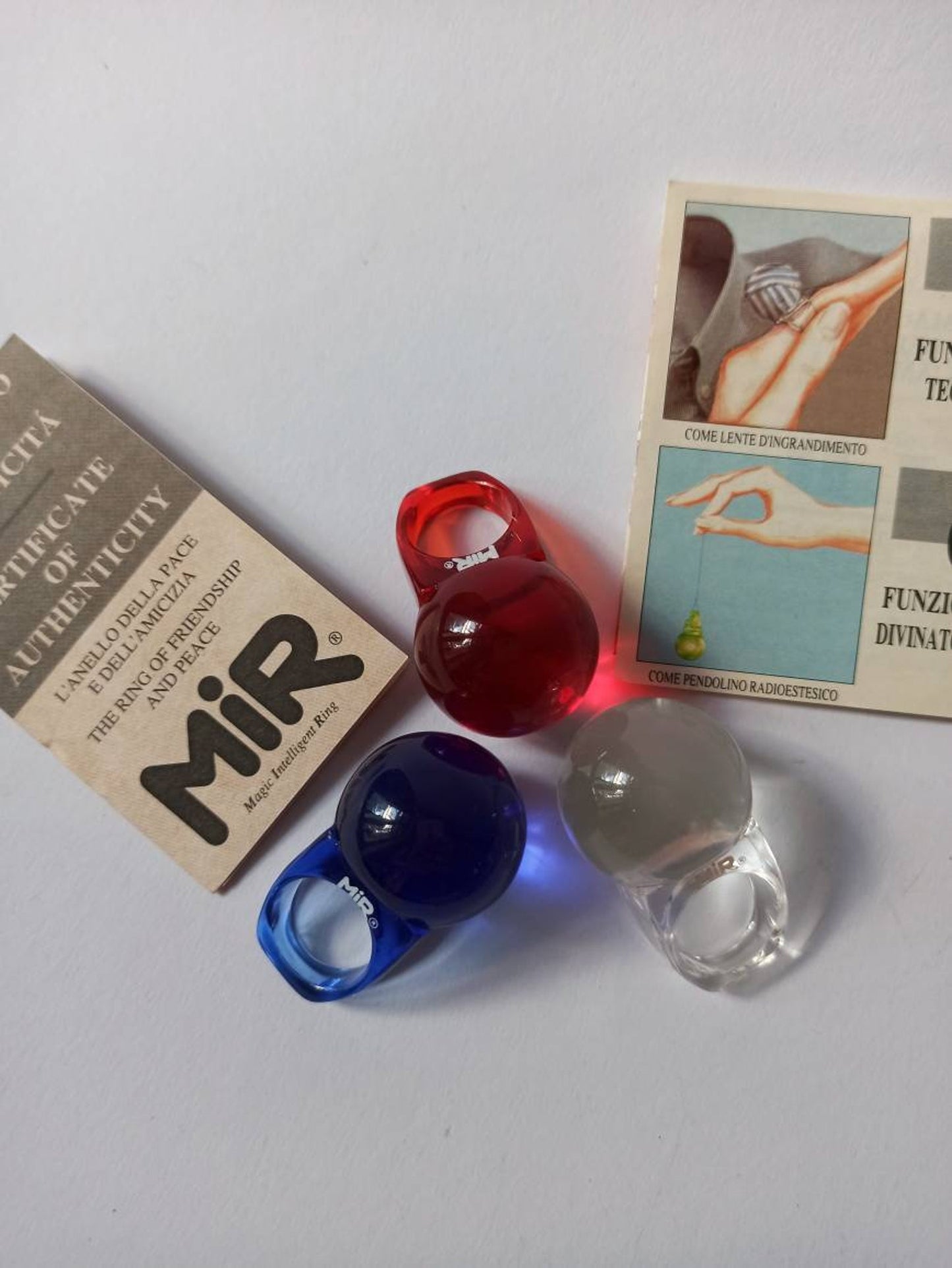 MIR Lucite Sphere Orb Ball Ring - Mid Century Modern. Designed by Carlo Pagani MiR of Italy. Italian MCM. Signed MiR. Made in Italy.