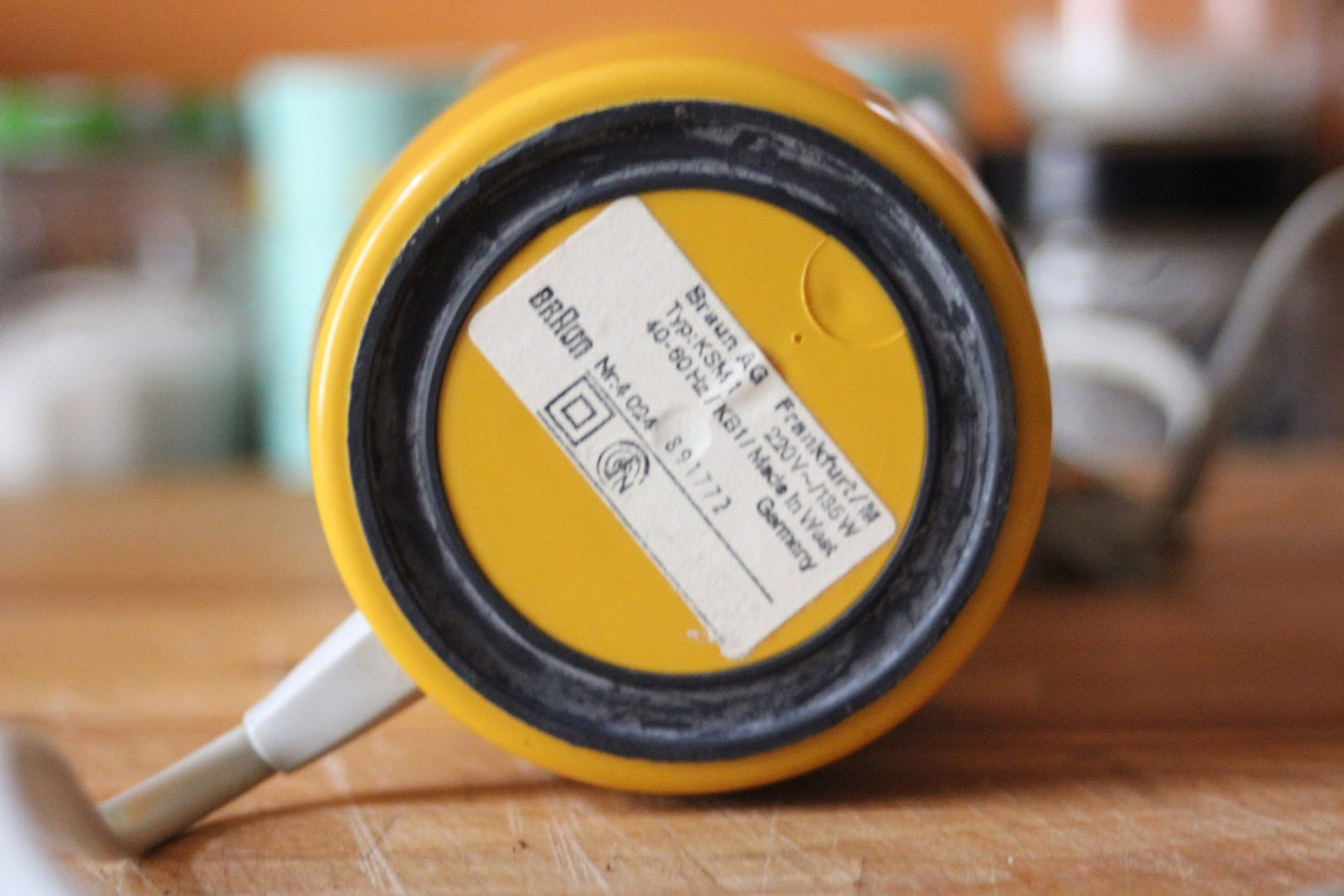 Braun KSM1 Orange Coffee Grinder. Reinhold Weiss. West Germany 1966 Space Age. Midcentury. Minimalist Design (Copia)