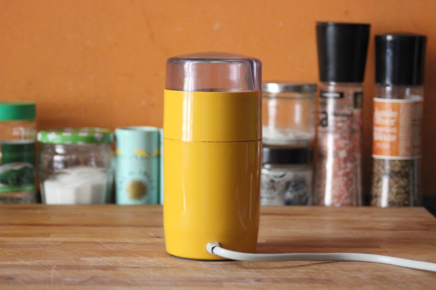 Braun KSM1 Orange Coffee Grinder. Reinhold Weiss. West Germany 1966 Space Age. Midcentury. Minimalist Design (Copia)