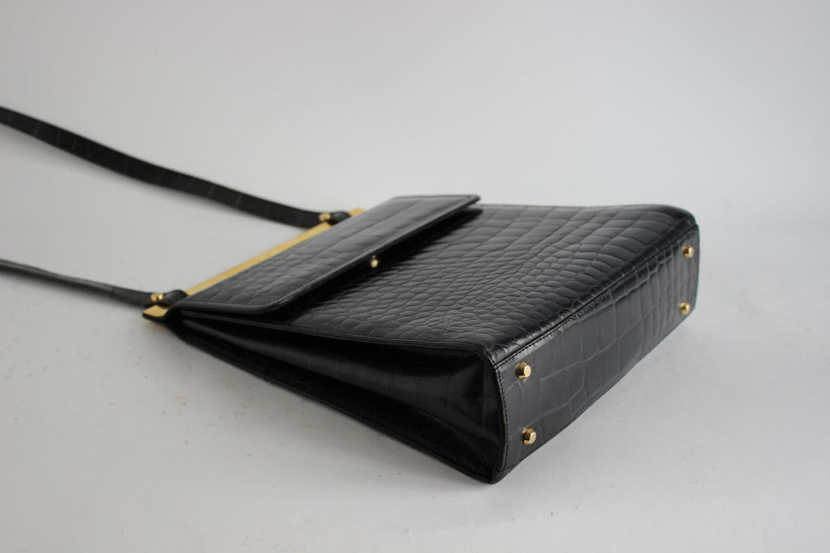 Vintage Vicosta Navy Blue Leather Bag, Italy, 1990s – Minimalist Vibes