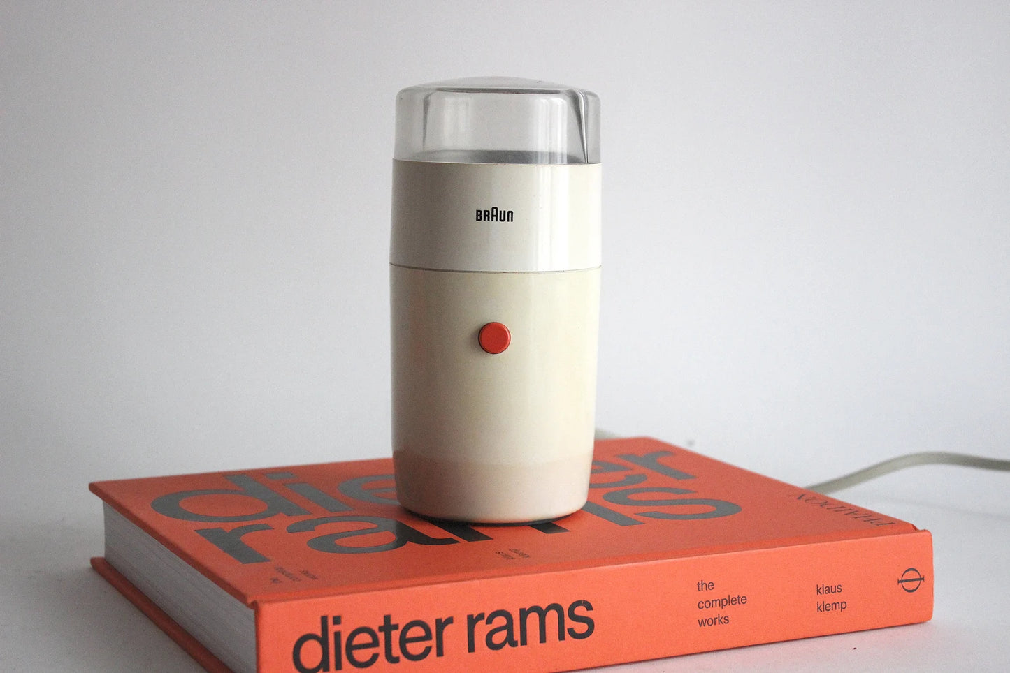Braun KSM1 white Coffee Grinder. Reinhold Weiss. West Germany 1966 Space Age. Midcentury. Minimalist Design