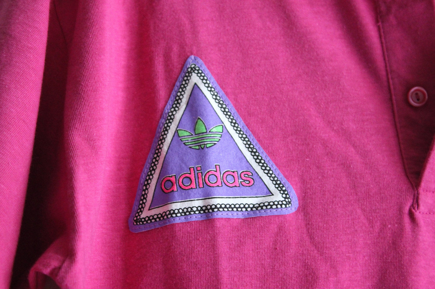 Authentic '80s Adidas Polo from Ibiza: Unworn Pink Vintage
