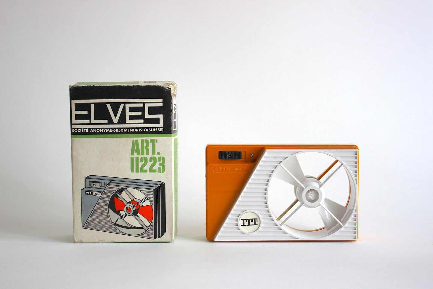 Vintage Elves Art. 11223 Handheld Fan. Switzerland 1970s