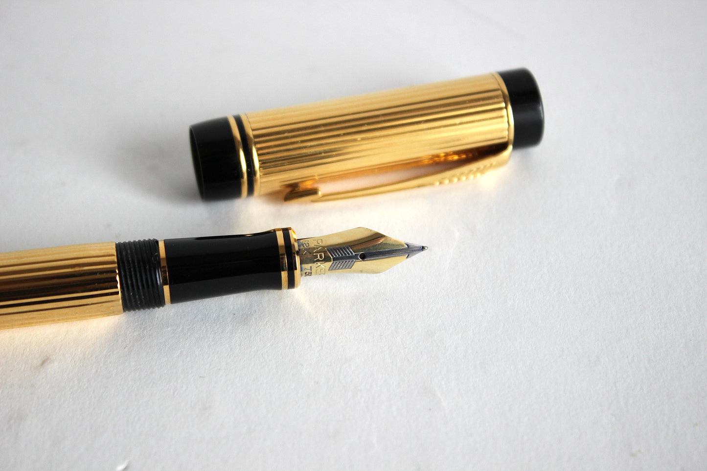 1990s Parker Duofold Centennial Gold Fountain Pen