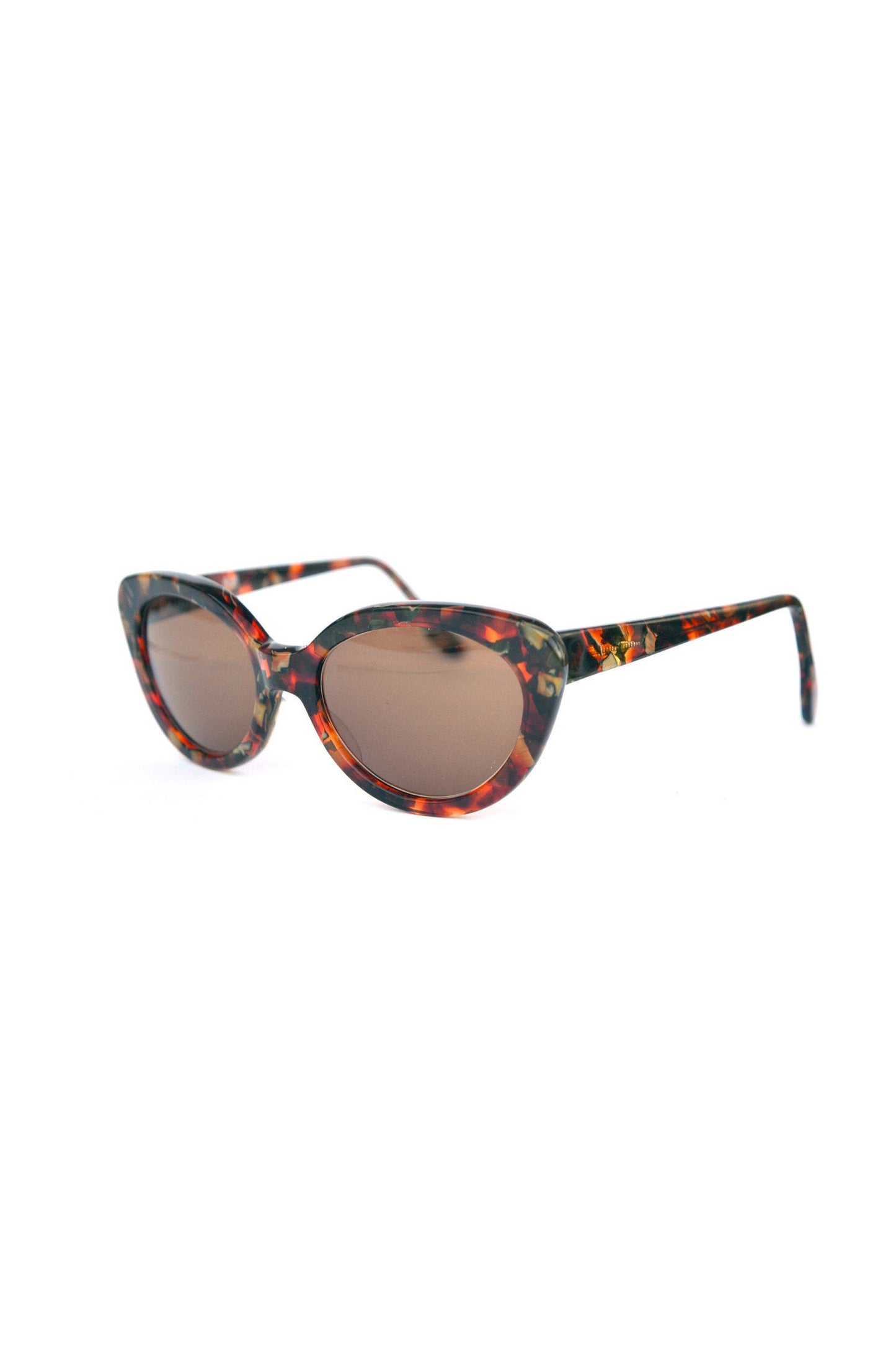 MIRAGE COMFORT ITALY 80s Cat Eye Brown Havana Vintage New Old Stock sunglasses. Refurbished