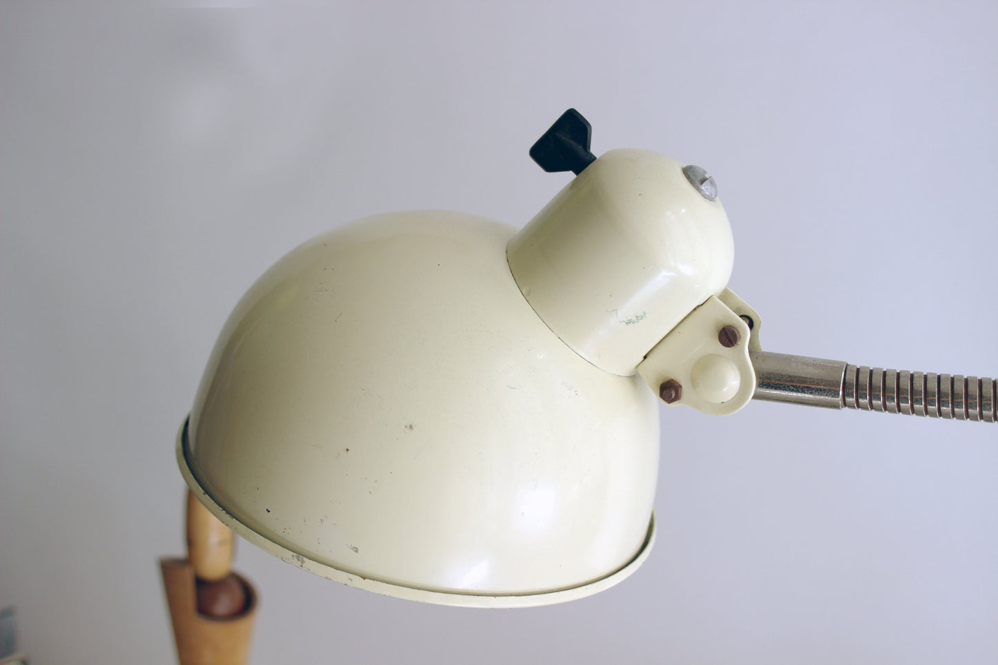 Christian Dell for Koranda gooseneck beige vintage clamp lamp - Bauhaus design Mid century design