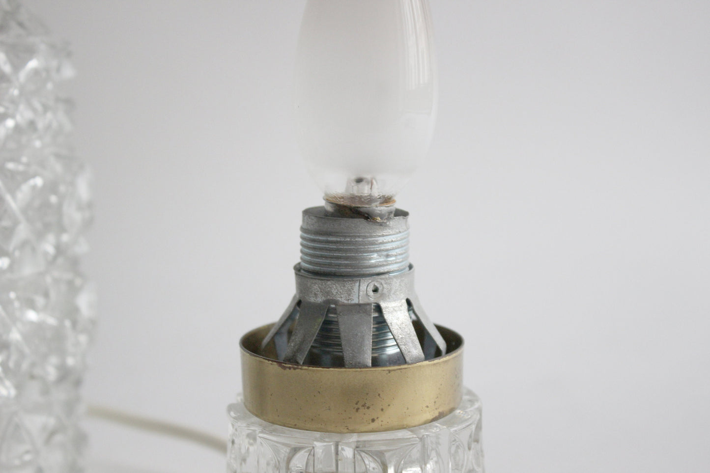 Hillebrand Pineapple 50s glass bedside lamp Mid century design