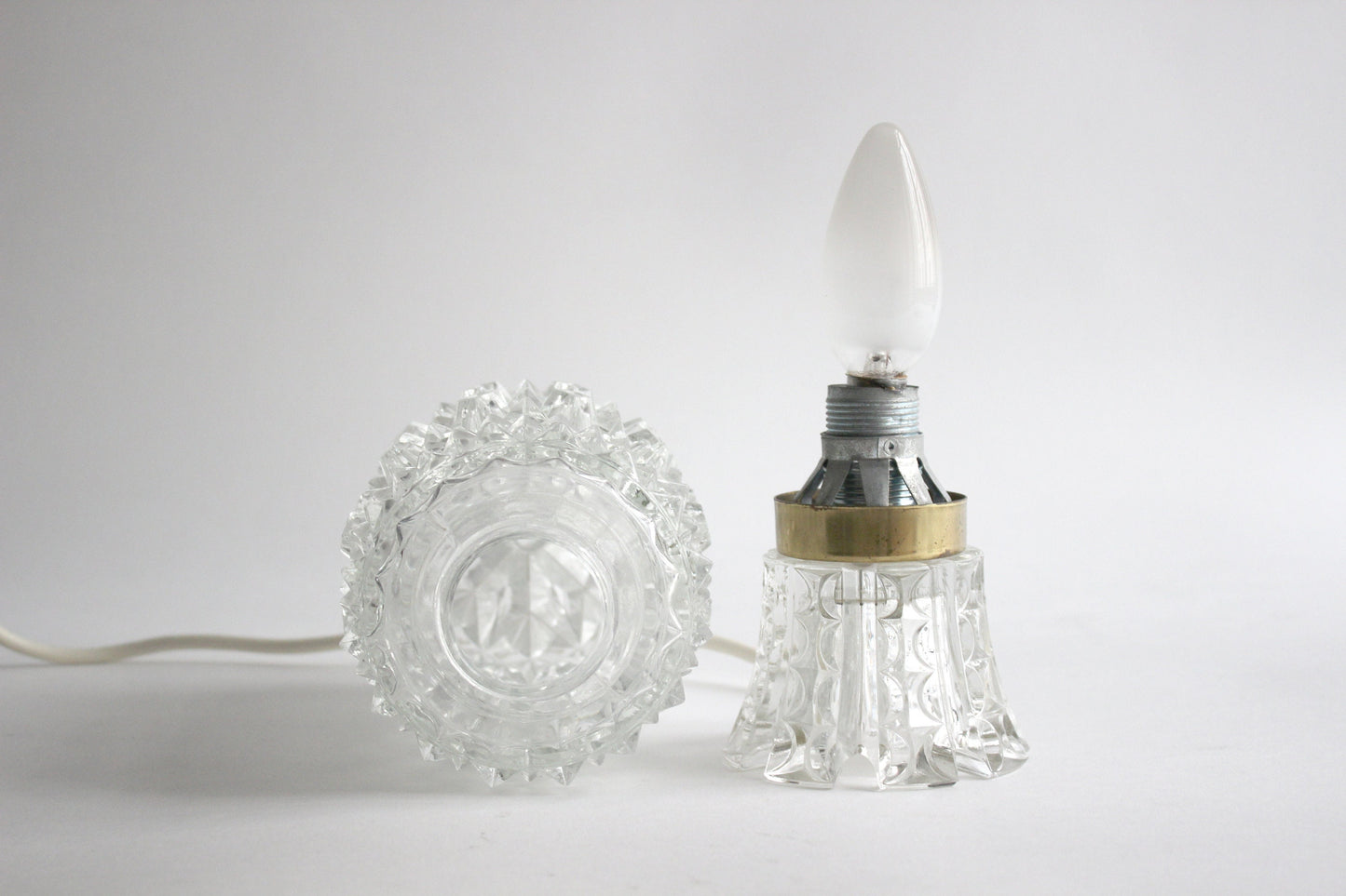 Hillebrand Pineapple 50s glass bedside lamp Mid century design