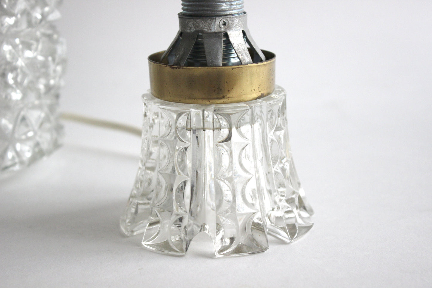 Hillebrand Pineapple 50s glass bedside lamp Mid century design