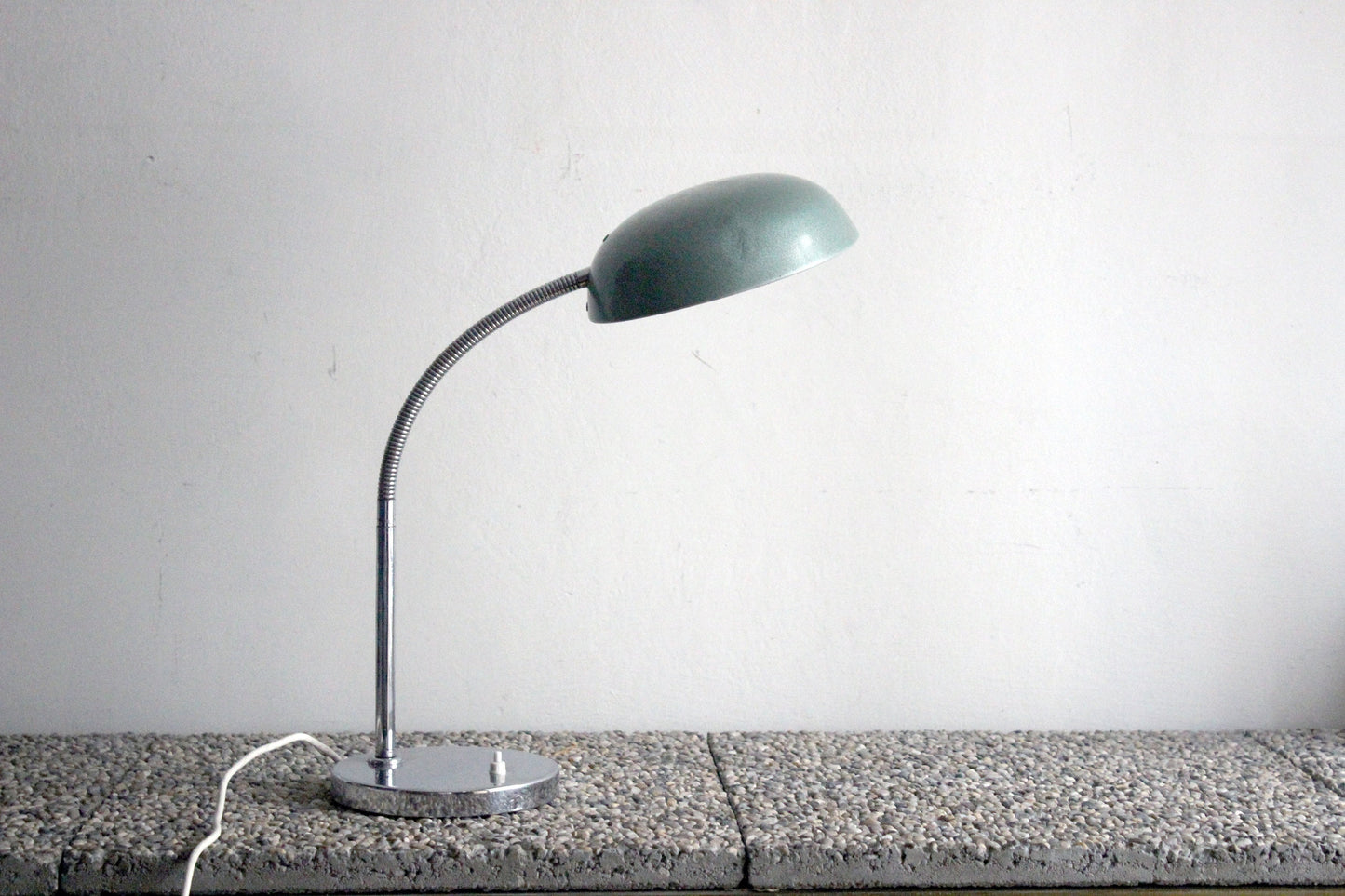 Vintage 1950s gooseneck desk lamp, Bauhaus SIS, was Kaiser Idell. Industrial design