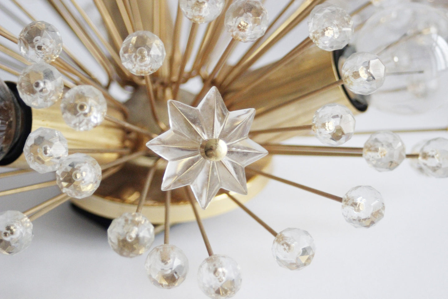 Pair of "Snowflake" Wall Light by Emil Stejnar for Rupert Nikoll / Mid-Century Pulp Flower Wall Lamp 60s Austria