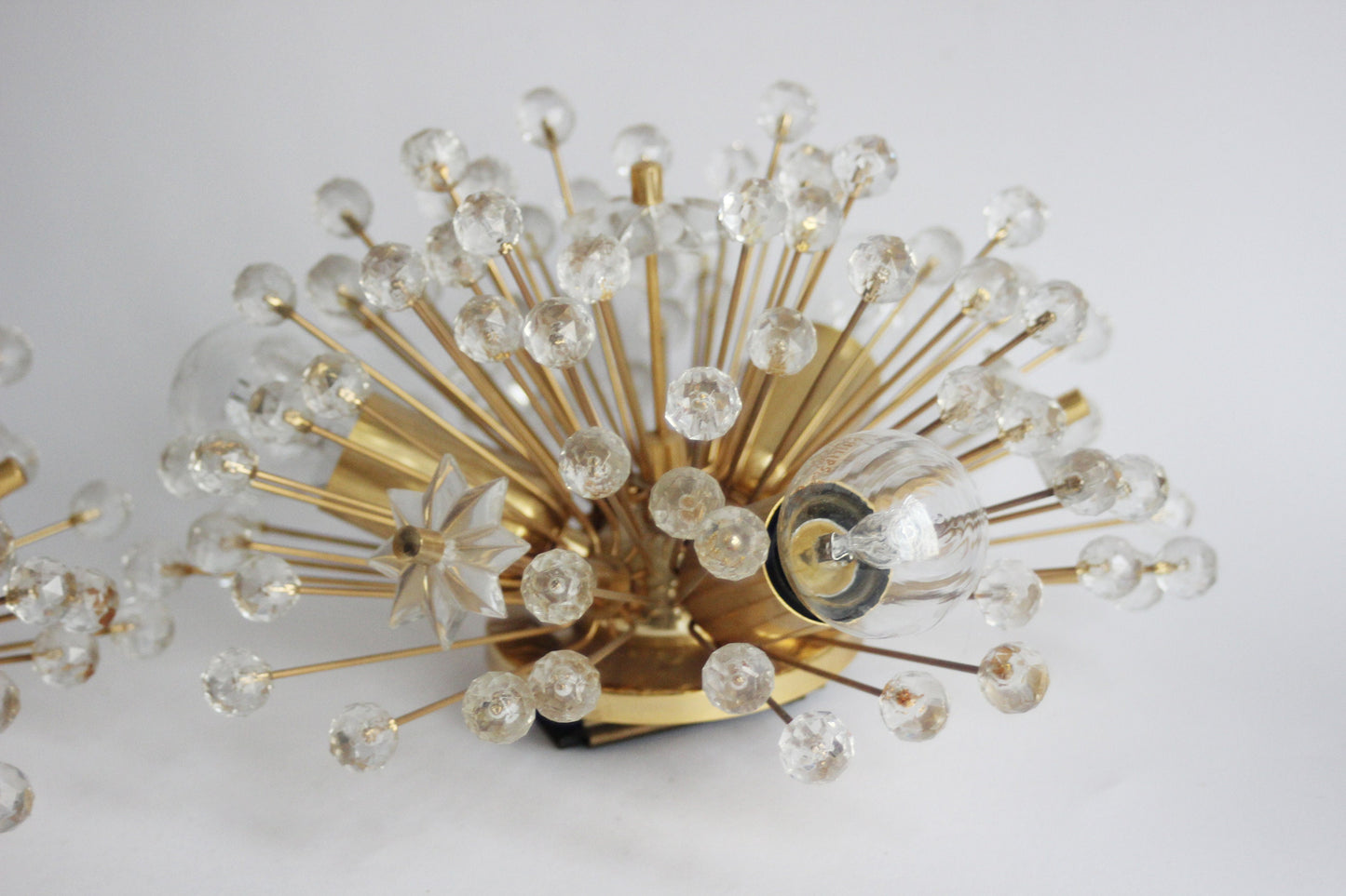Pair of "Snowflake" Wall Light by Emil Stejnar for Rupert Nikoll / Mid-Century Pulp Flower Wall Lamp 60s Austria