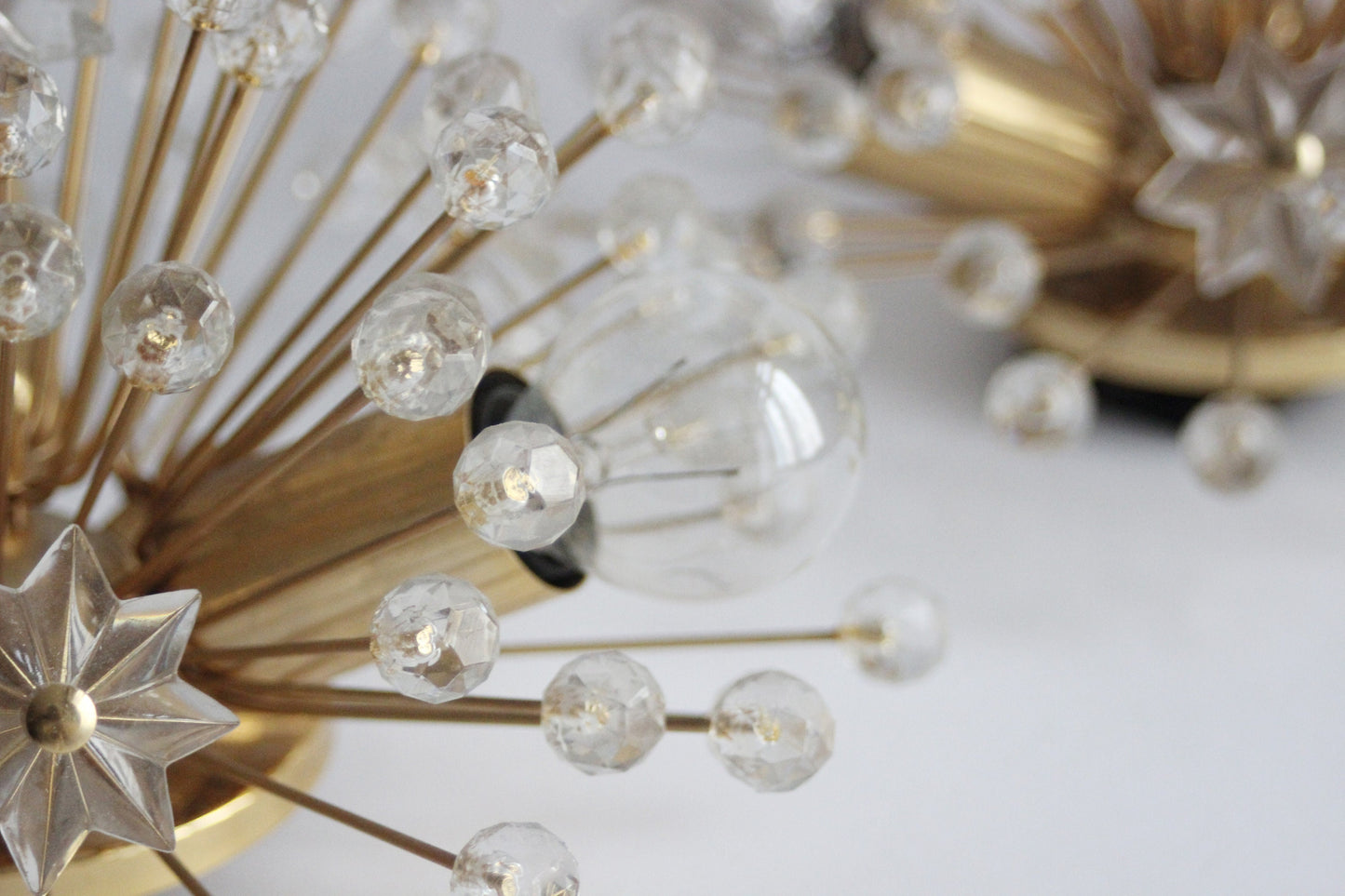 Pair of "Snowflake" Wall Light by Emil Stejnar for Rupert Nikoll / Mid-Century Pulp Flower Wall Lamp 60s Austria
