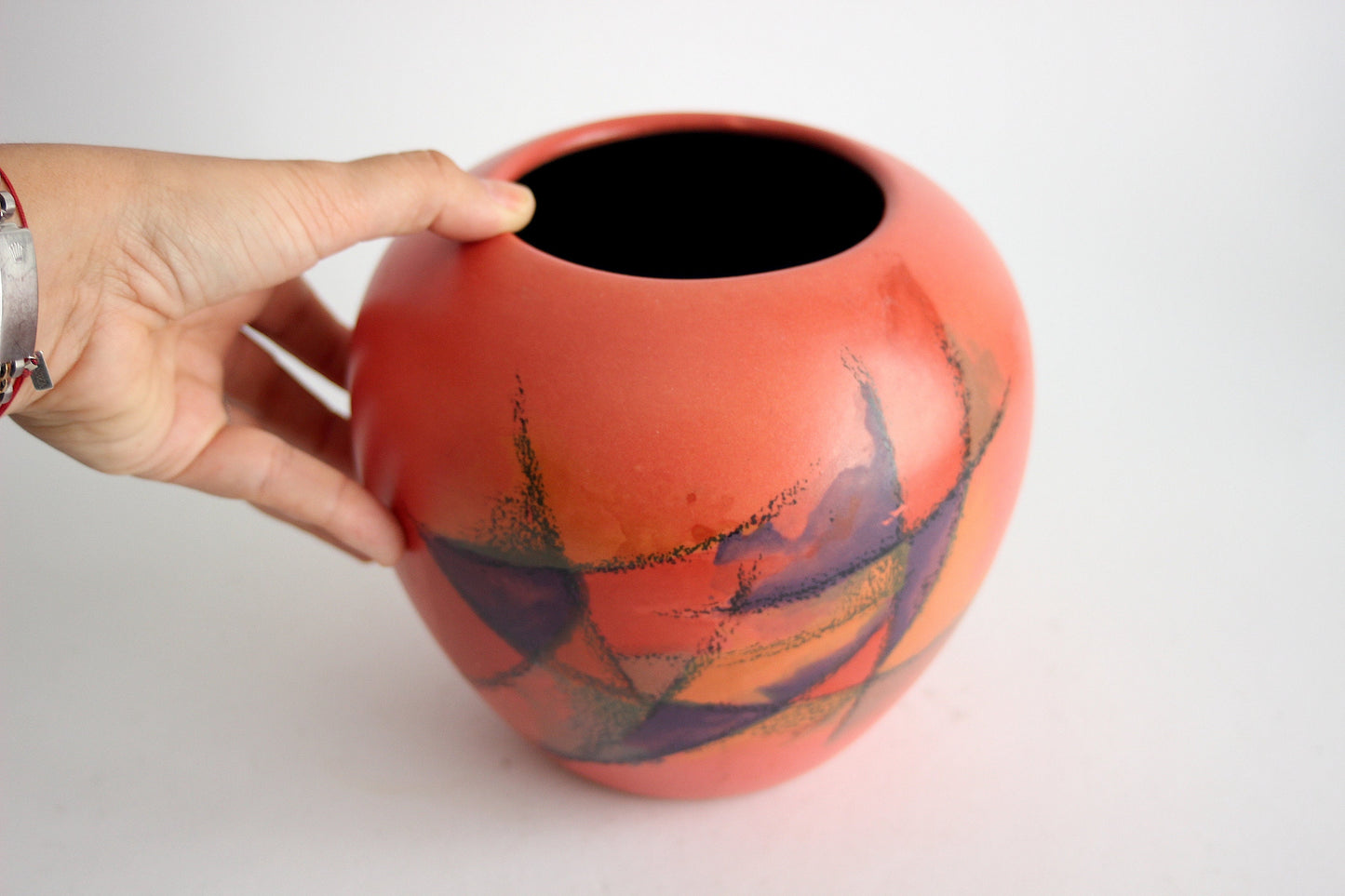 VEB HALDENSLEBEN vintage ceramic vase, model 8409. Germany GDR 50s/60s