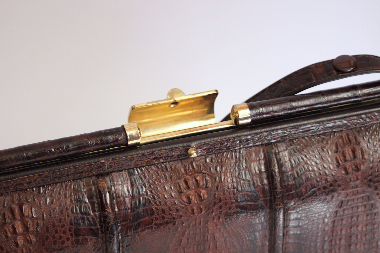 Vintage brown leather shoulder bag clutch boho/hippie style- 70s