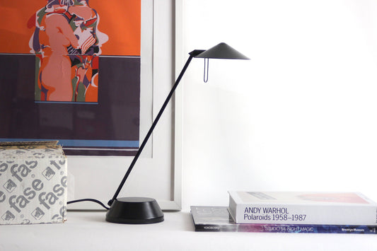 FASE table lamp, desk lamp model PEKÍN. Gold / Black. Madrid 1980s. New, with original packaging.