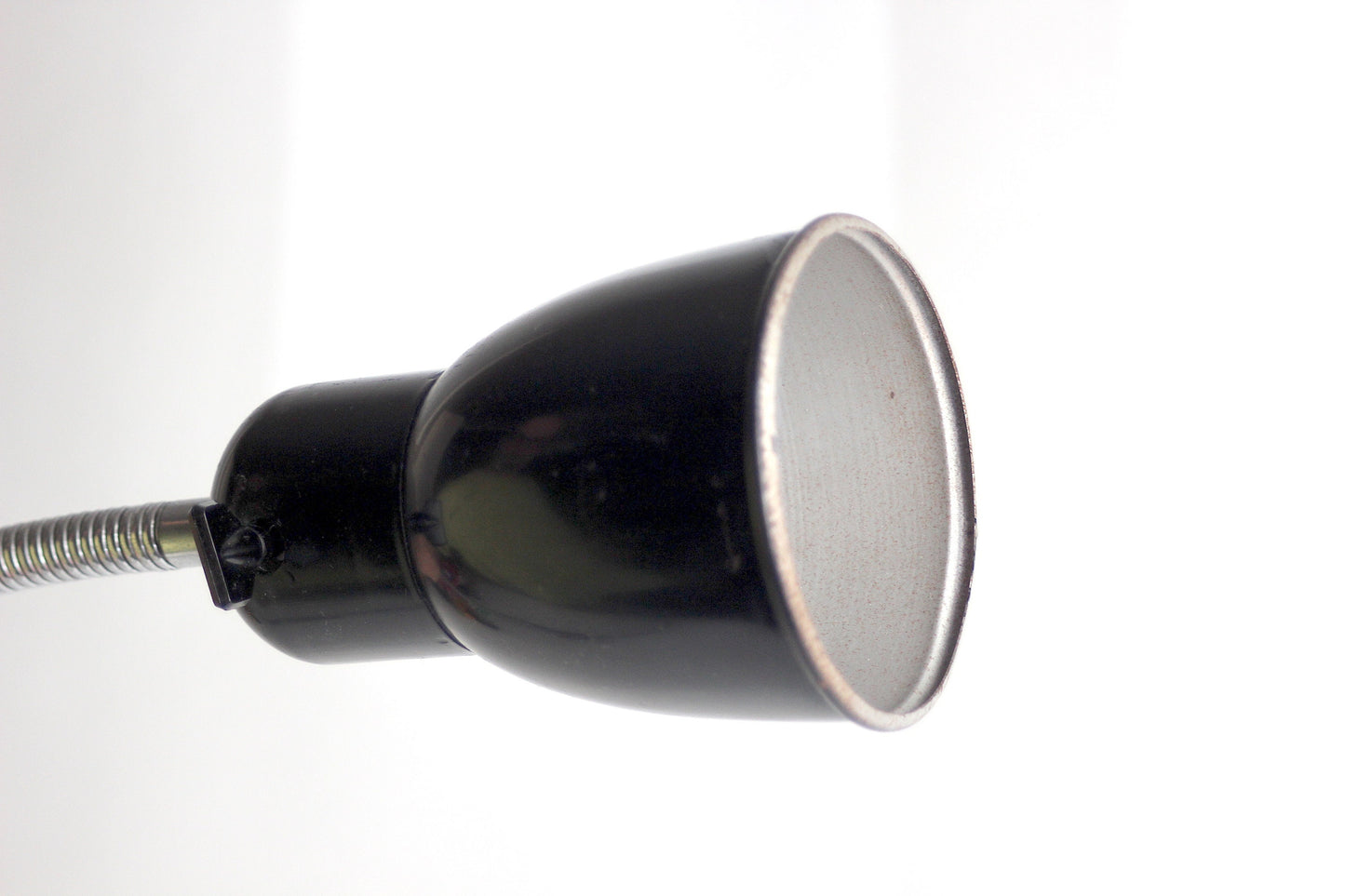 Industrial gooseneck black and silver vintage clamp lamp - Bauhaus design Mid century design
