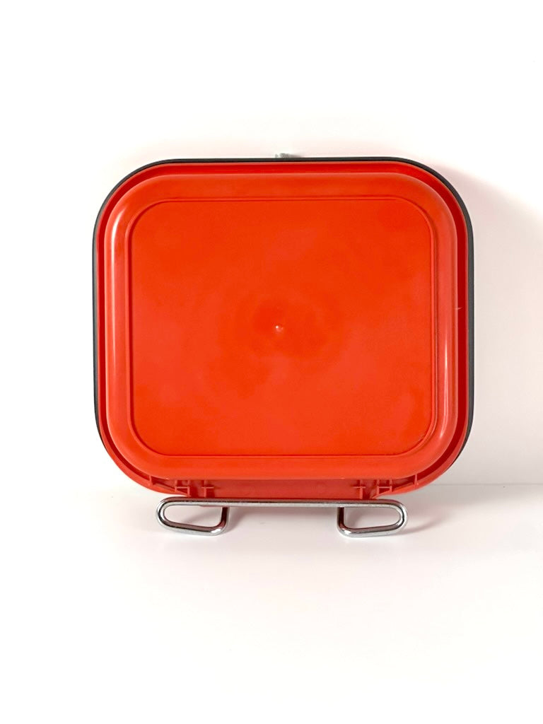 Orange wall mounted kitchen scale by Eks – 1970s