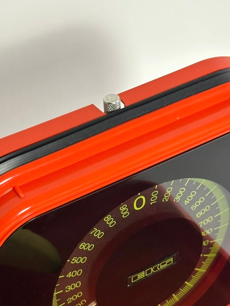 Orange wall mounted kitchen scale by Eks – 1970s