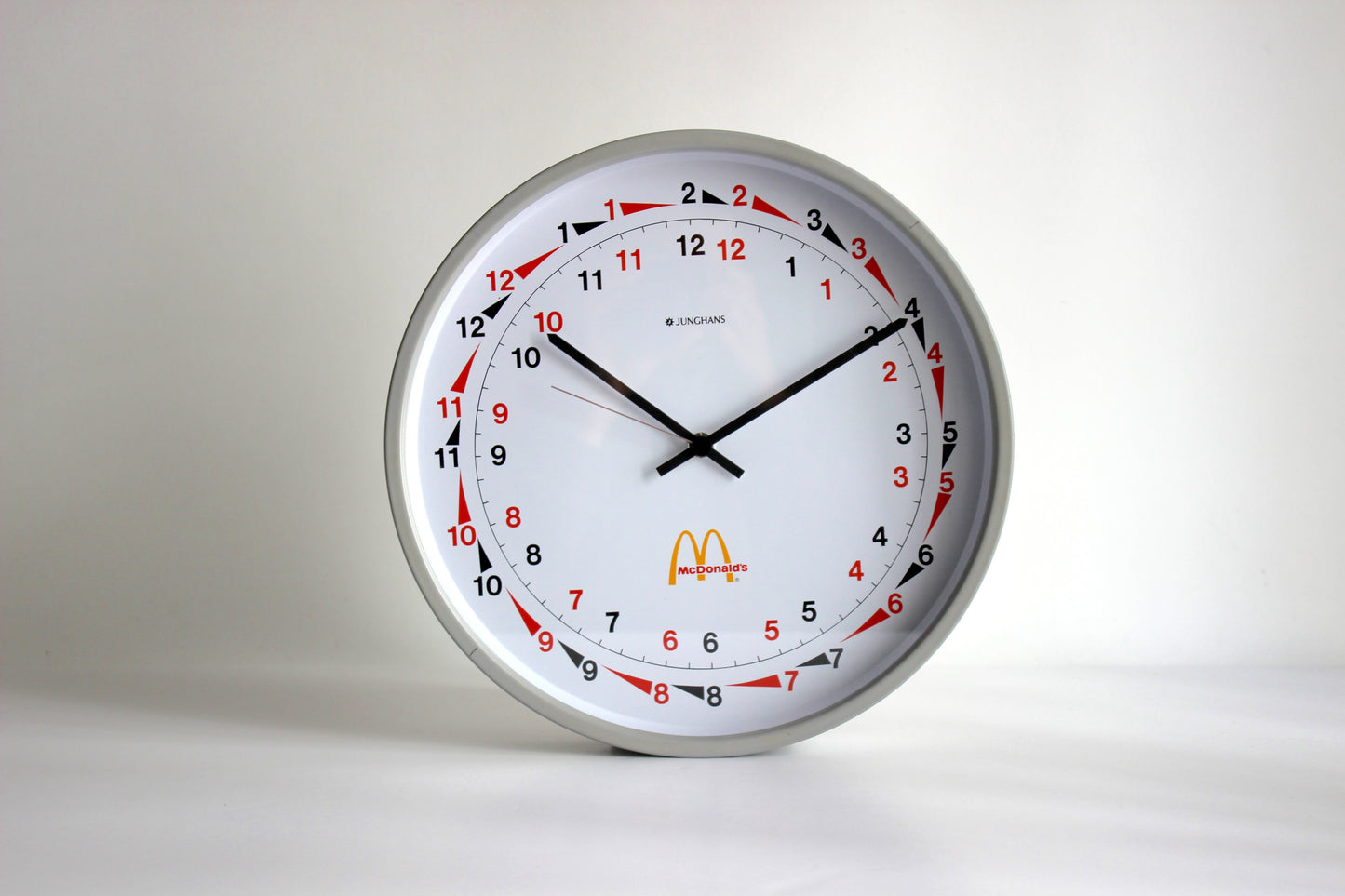 Junghans x Mcdonald’s – industrial 24-hour wall clock (Germany, 1980s/90s)