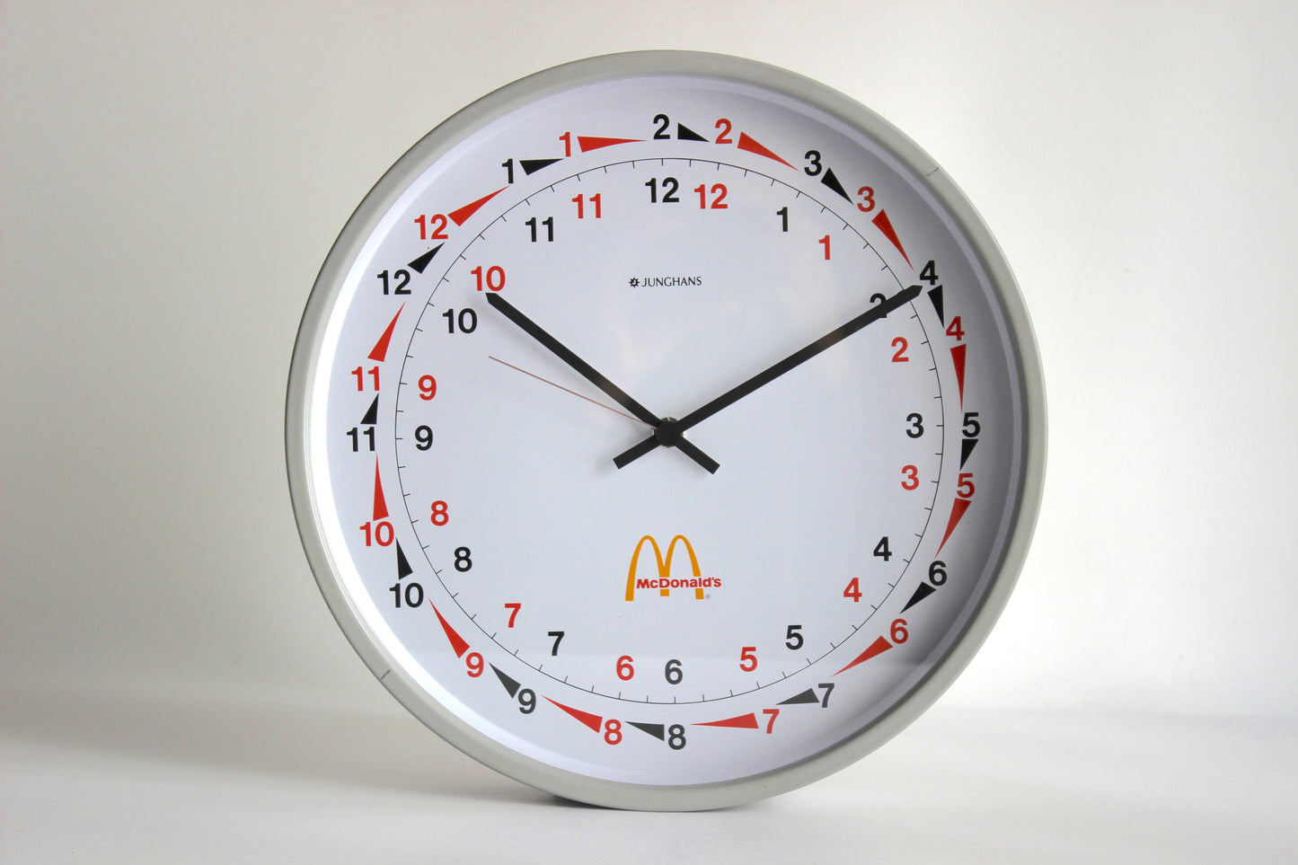 Junghans x Mcdonald’s – industrial 24-hour wall clock (Germany, 1980s/90s)