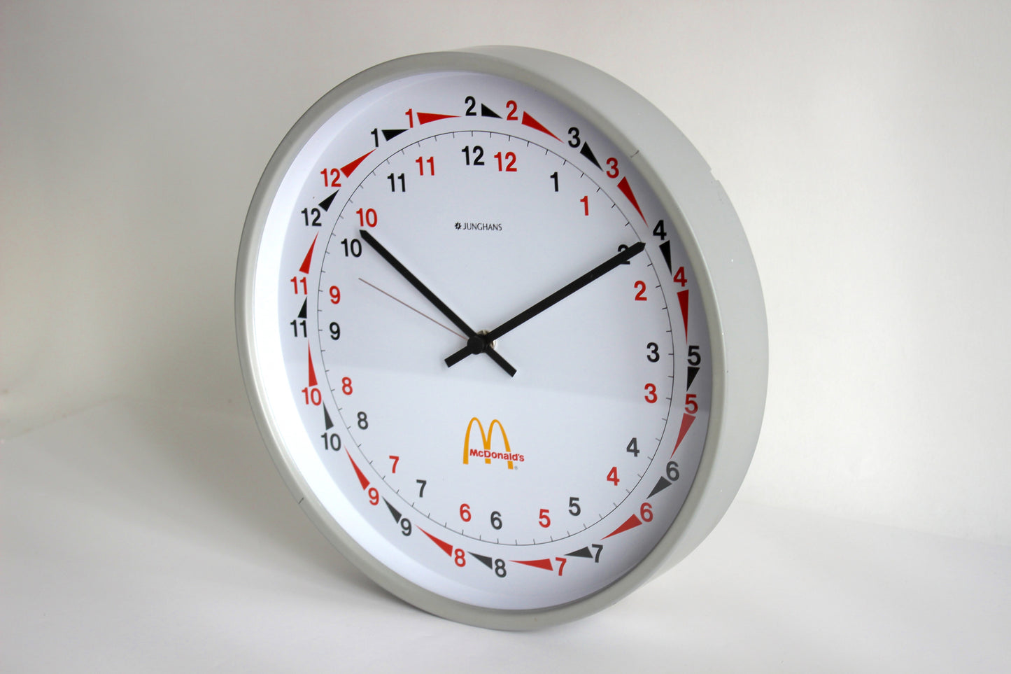 Junghans x Mcdonald’s – industrial 24-hour wall clock (Germany, 1980s/90s)