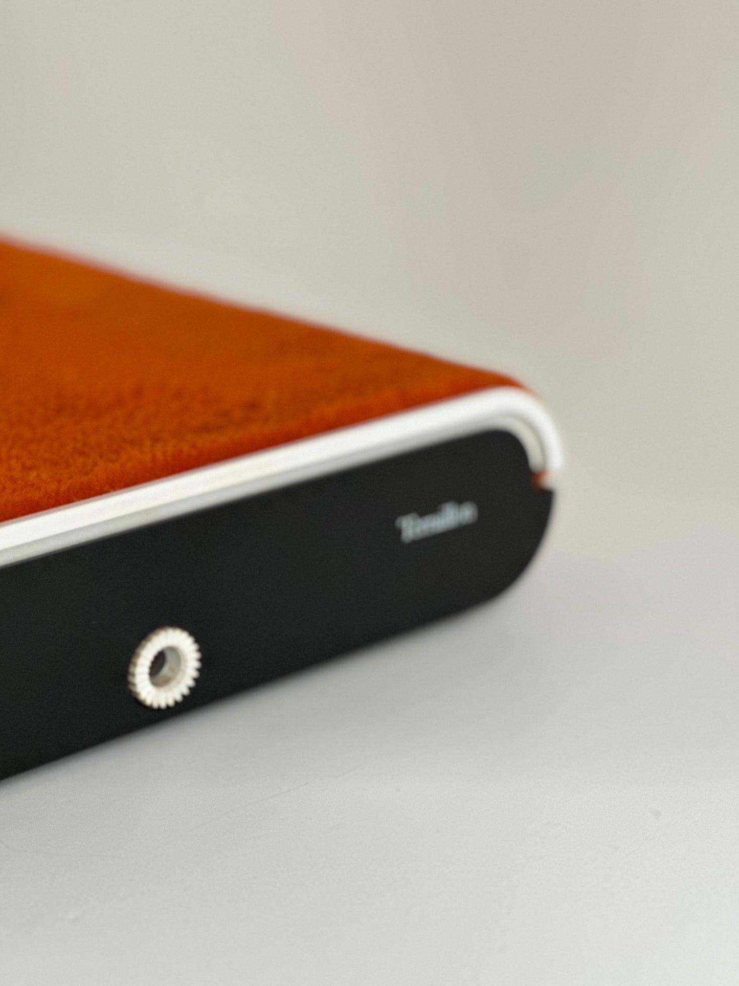 Terraillon bathroom scale with orange shag cover, 1970s